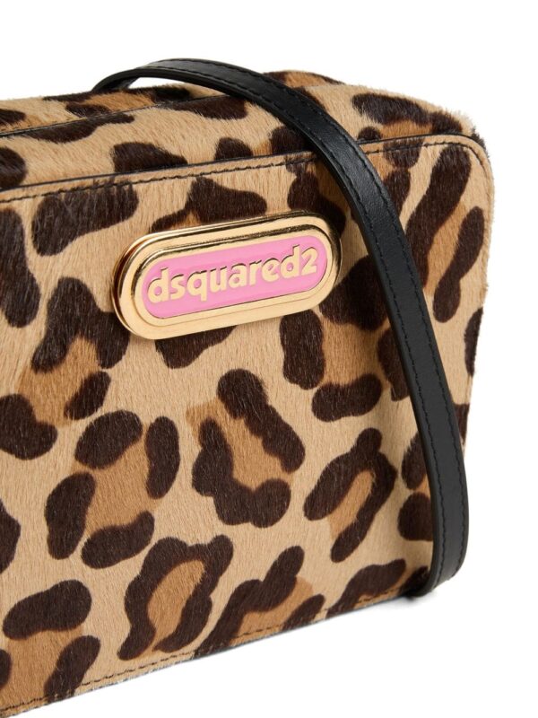 DSQUARED2 logo-plaque leopard-print cross body bag - Image 4