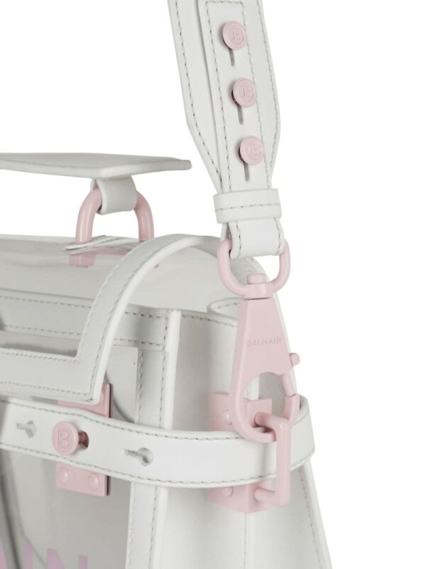 Balmain logo-print transparent crossbody bag - Image 5