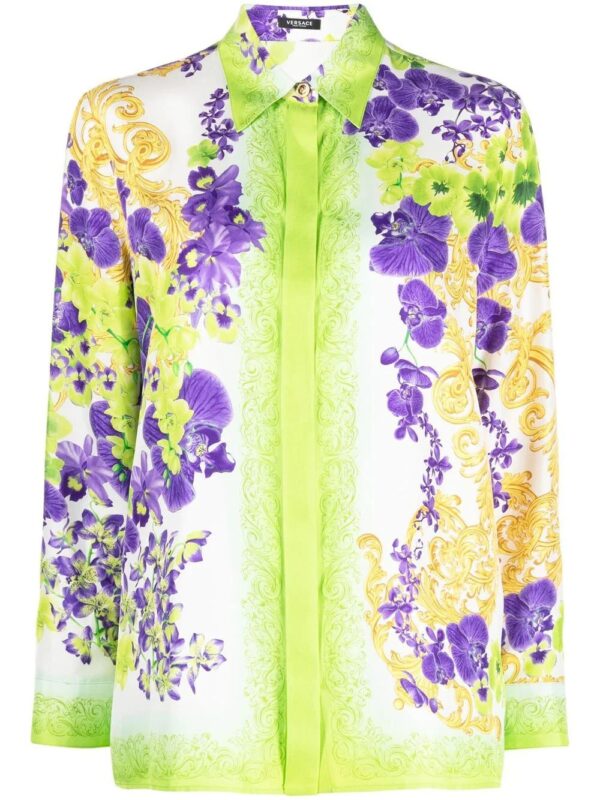 Versace  floral-print silk shirt