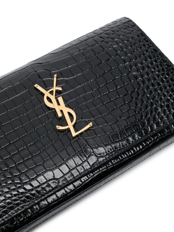 Saint Laurent Cassandre crocodile-embossed chain wallet - Image 4