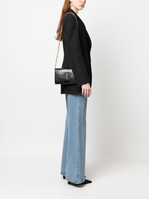 Saint Laurent Cassandre crocodile-embossed chain wallet - Image 2