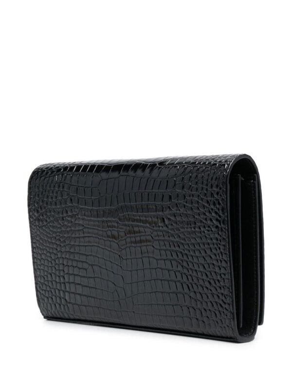 Saint Laurent Cassandre crocodile-embossed chain wallet - Image 3