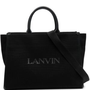 Lanvin logo-print leather tote bag