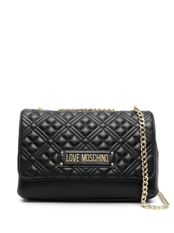 Love Moschino quilted logo-plaque crossbody bag