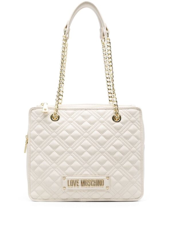 Love Moschino logo-plaque quilted shoulder bag