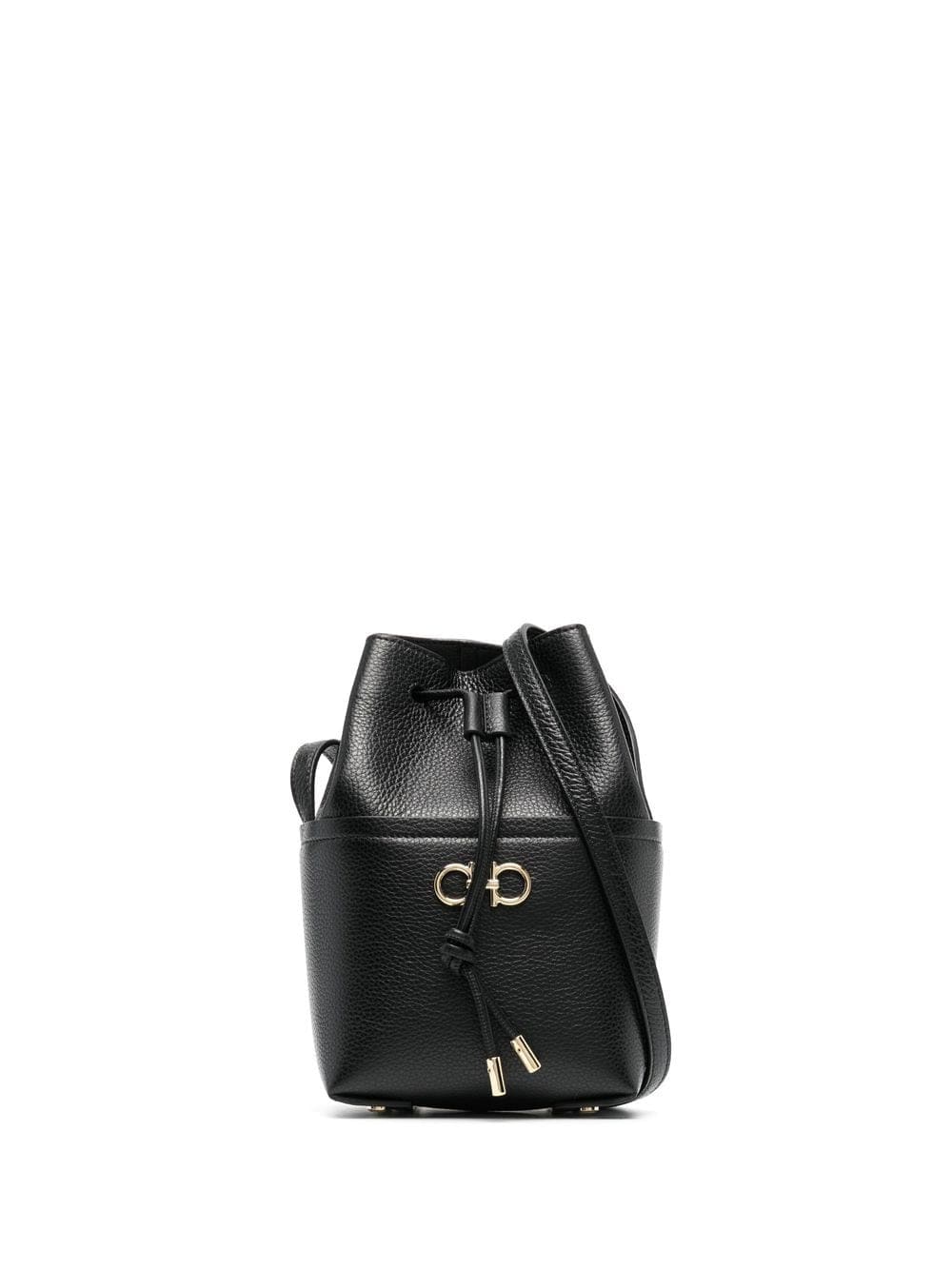 Ferragamo logo-plaque leather bucket bag