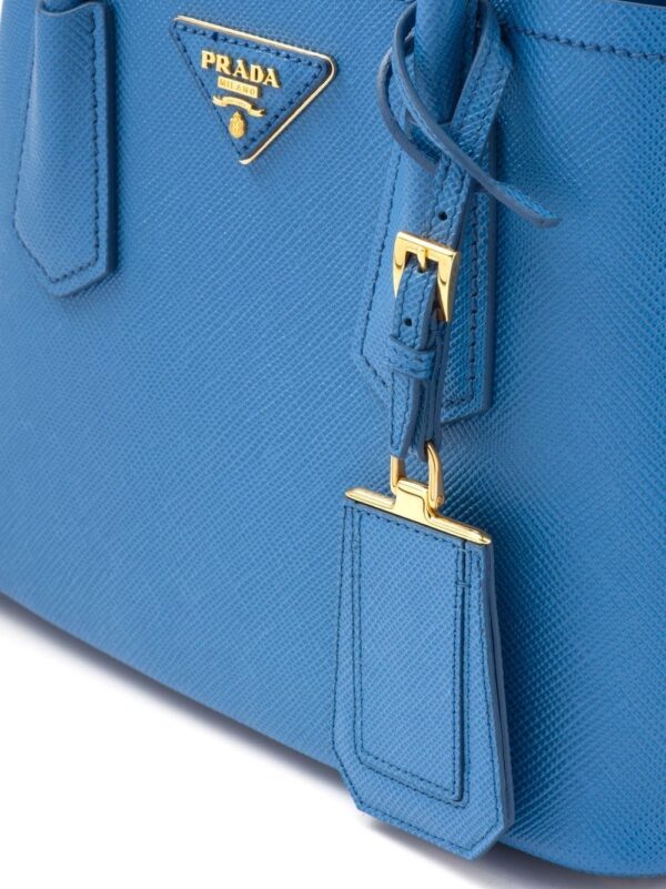 Prada leather logo-patch shoulder bag - Image 5
