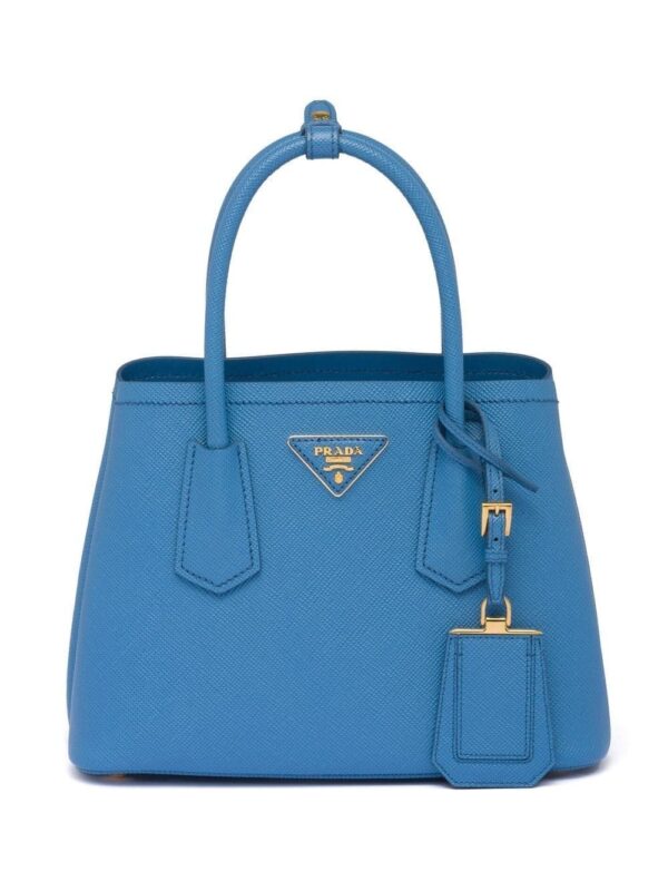 Prada leather logo-patch shoulder bag