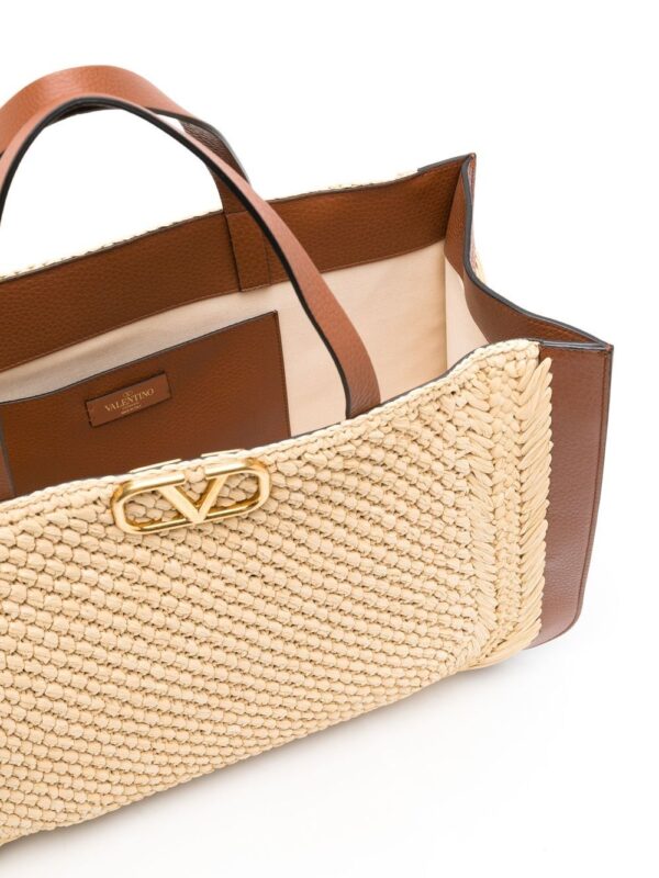 Valentino Garavani  VLogo Signature raffia tote bag - Image 4
