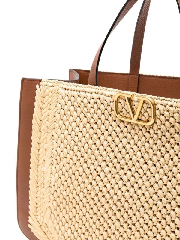 Valentino Garavani  VLogo Signature raffia tote bag - Image 3