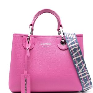 Emporio Armani logo-embroidery faux-leather tote bag