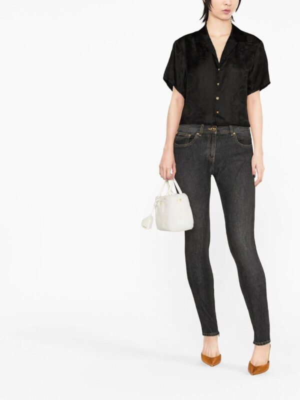 Versace  Barocco-jacquard cropped shirt - Image 2