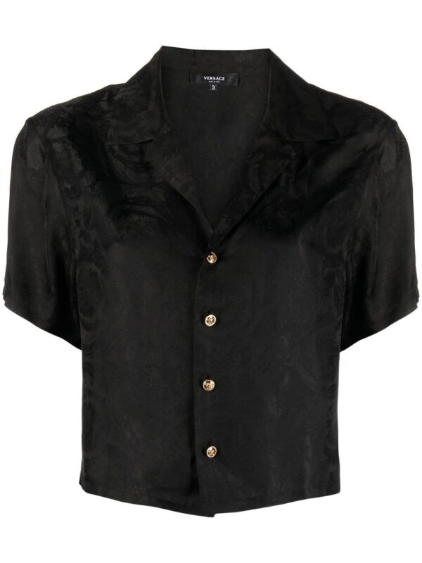 Versace  Barocco-jacquard cropped shirt