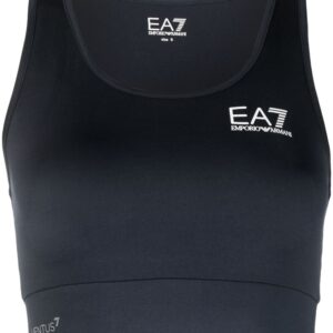 Ea7 Emporio Armani logo print sports bra