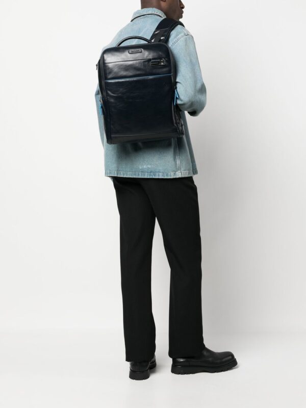 PIQUADRO logo-plaque leather backpack - Image 2