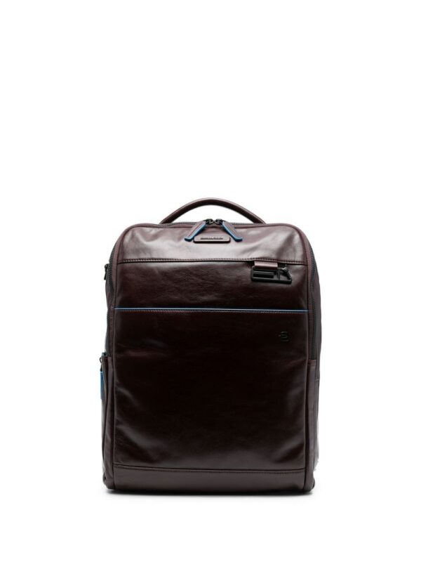 PIQUADRO logo-plaque leather backpack