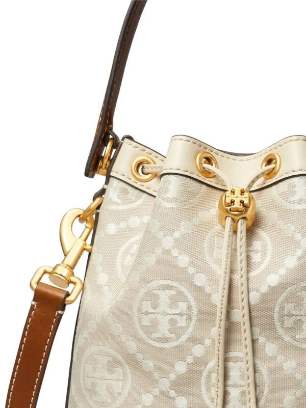 Tory Burch  T Monogram embossed-logo bucket bag - Image 4
