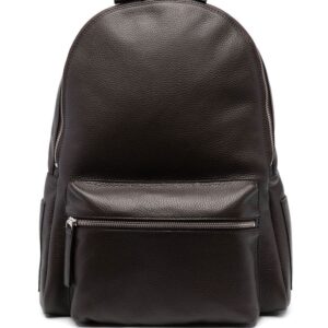 Orciani logo-plaque leather backpack