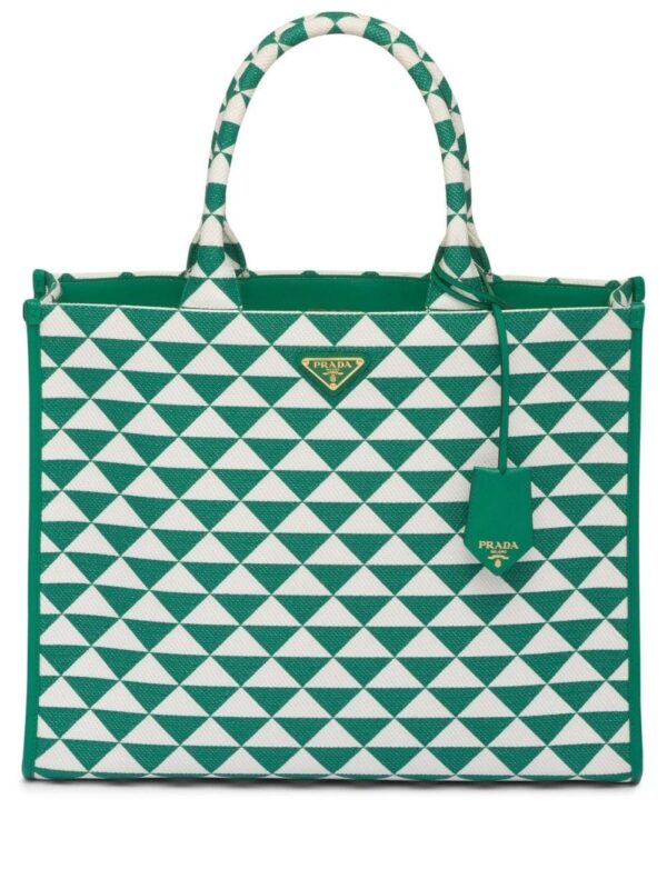 Prada large Symbole embroidered tote bag