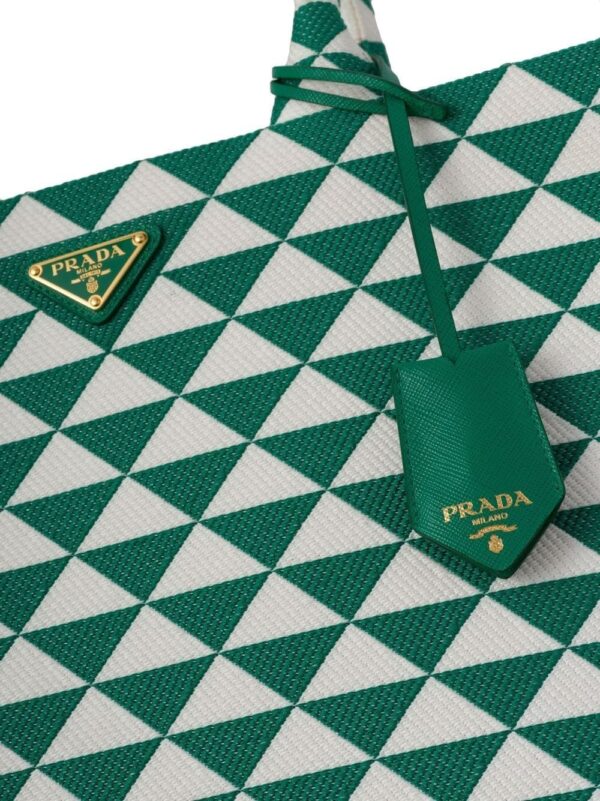 Prada large Symbole embroidered tote bag - Image 4