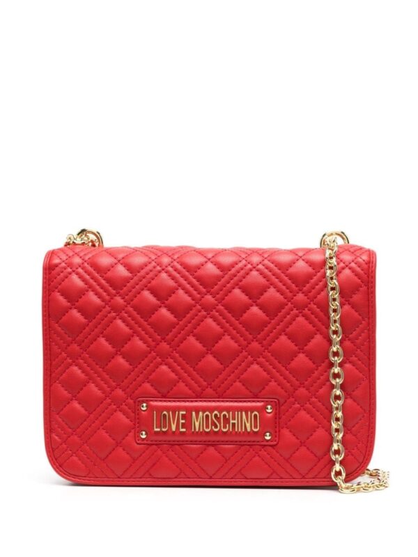 Love Moschino logo-plaque quilted shoulder bag