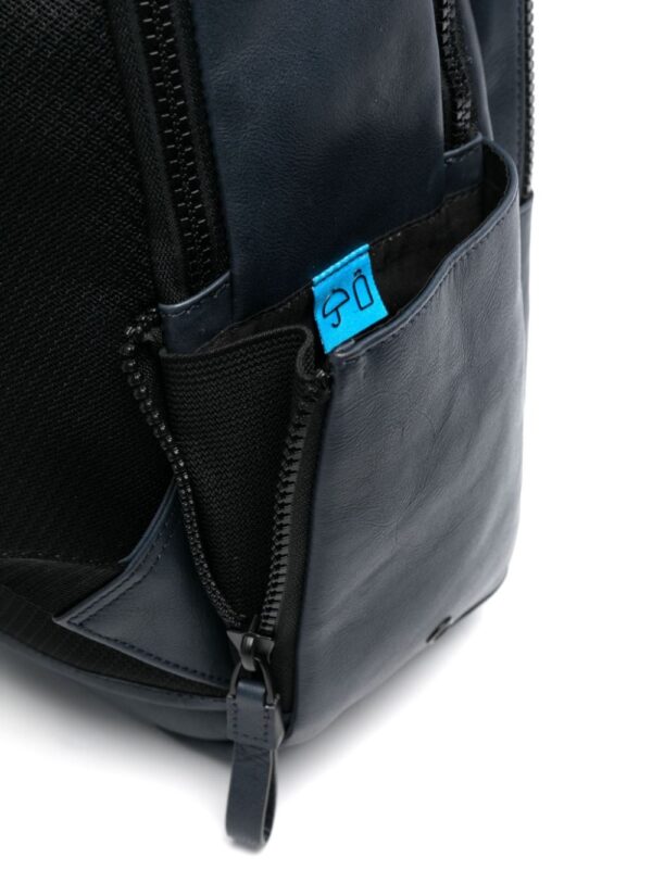 PIQUADRO logo-lettering leather backpack - Image 4