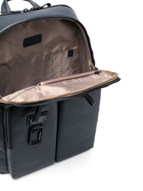 PIQUADRO logo-lettering leather backpack - Image 5