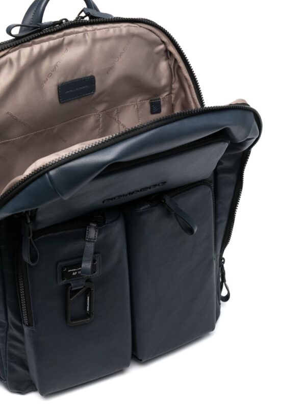 PIQUADRO logo-lettering leather backpack - Image 5