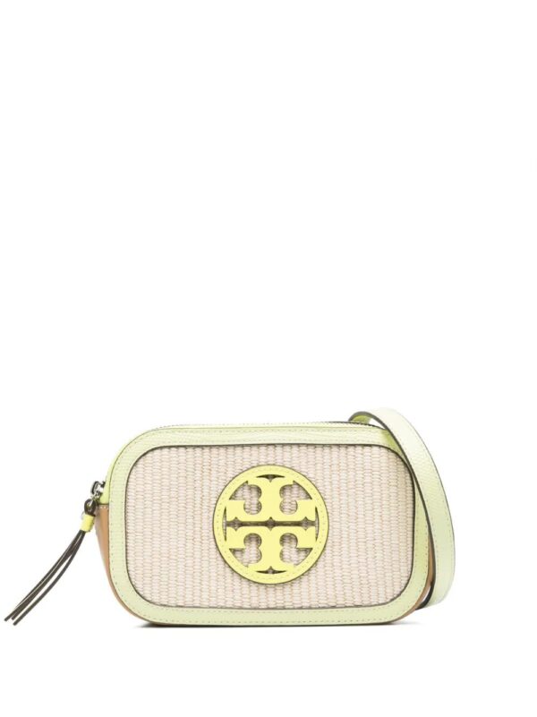 Tory Burch  mini Miller contrasting raffia crossbody bag