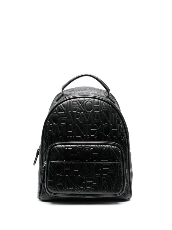 Armani Exchange logo-embossed faux-leather backpack