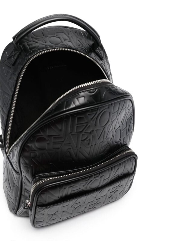 Armani Exchange logo-embossed faux-leather backpack - Image 5