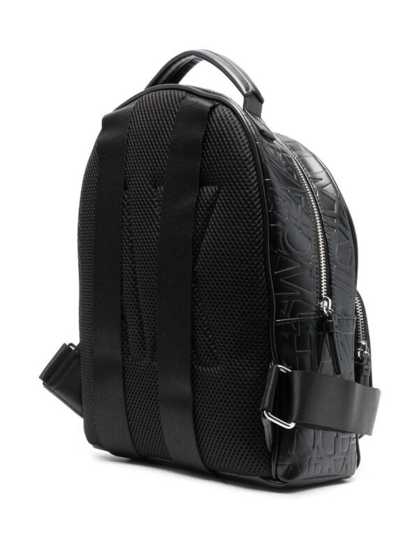 Armani Exchange logo-embossed faux-leather backpack - Image 3