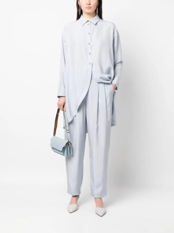 Giorgio Armani  high-low button-fastening silk shirt - Image 2