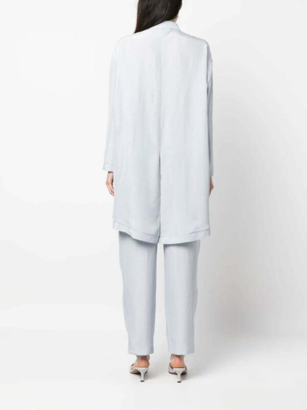 Giorgio Armani  high-low button-fastening silk shirt - Image 4