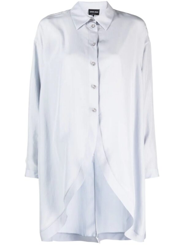 Giorgio Armani  high-low button-fastening silk shirt
