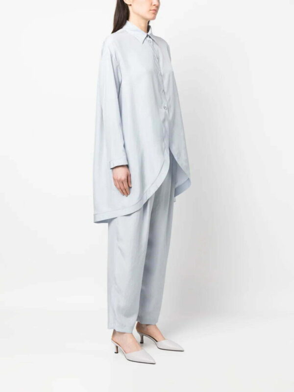 Giorgio Armani  high-low button-fastening silk shirt - Image 3