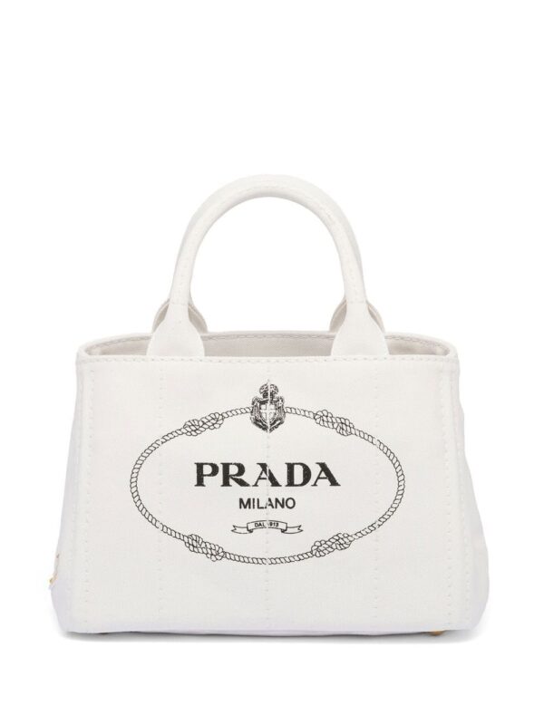 Prada logo-print canvas tote bag