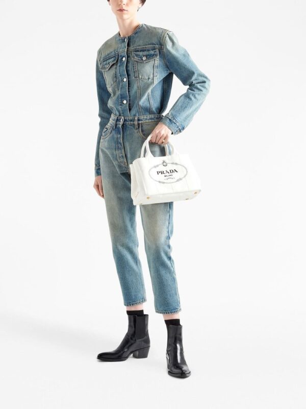 Prada logo-print canvas tote bag - Image 2