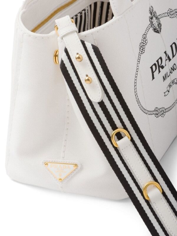 Prada logo-print canvas tote bag - Image 4