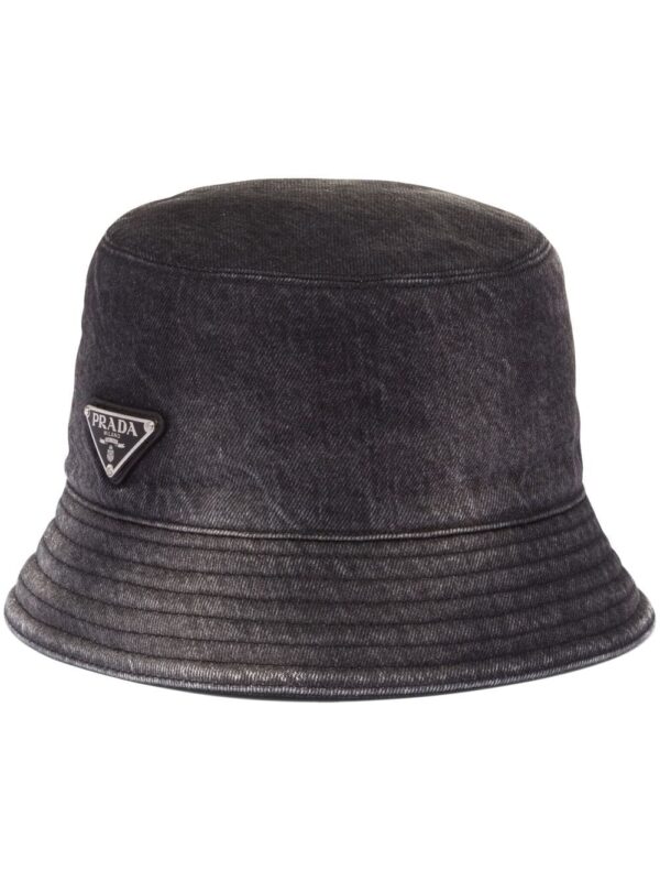 Prada triangle-logo denim bucket hat