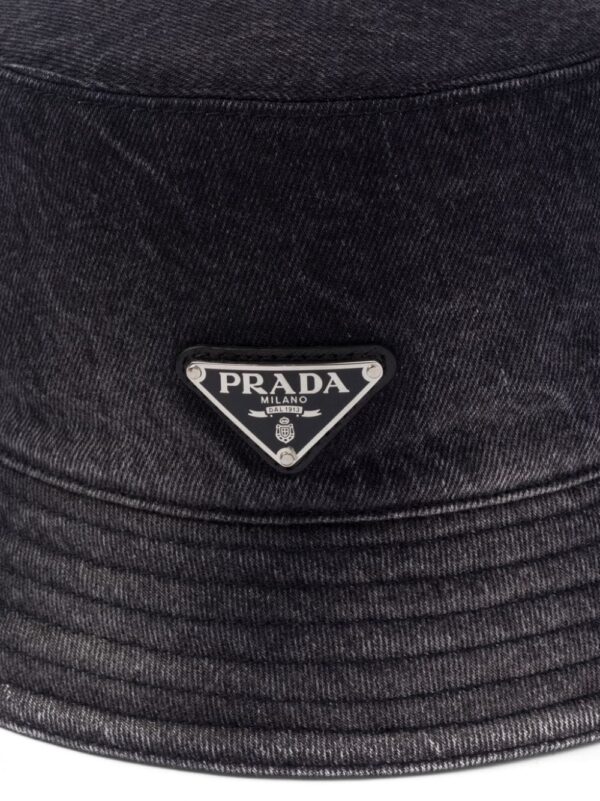 Prada triangle-logo denim bucket hat - Image 2