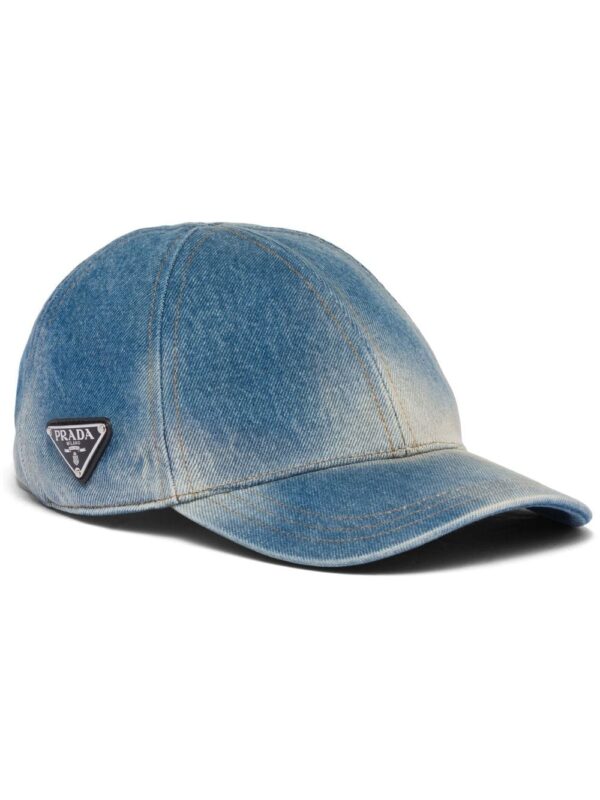 Prada triangle-logo denim baseball cap