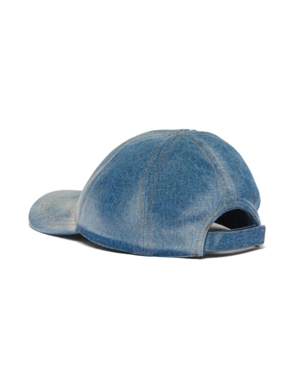 Prada triangle-logo denim baseball cap - Image 3