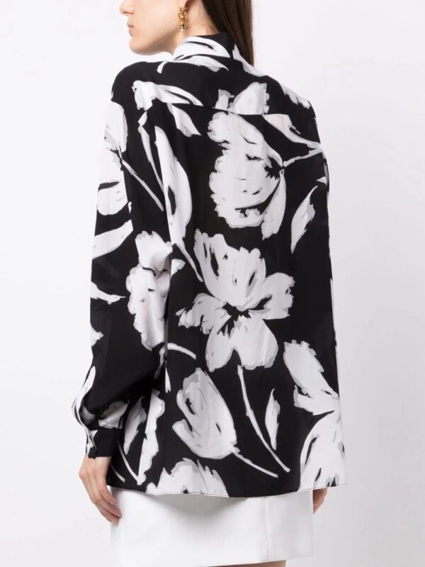 Michael Kors Collection  floral-print silk shirt - Image 4