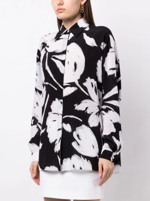 Michael Kors Collection  floral-print silk shirt - Image 3