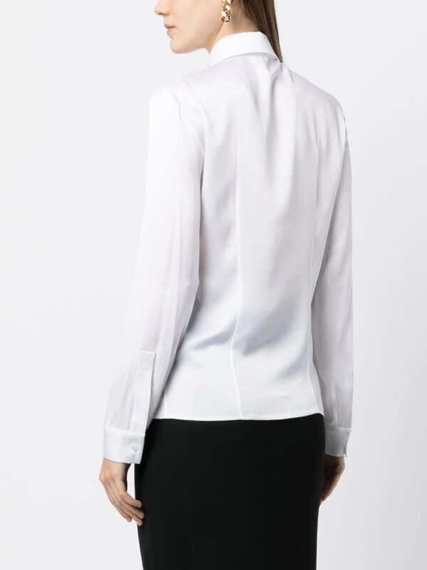 Michael Kors Collection  Hansen charmeuse long-sleeve shirt - Image 4