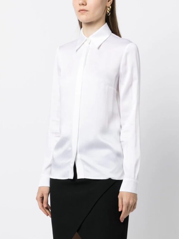 Michael Kors Collection  Hansen charmeuse long-sleeve shirt - Image 3