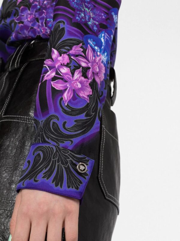 Versace  Orchid Barocco-print silk shirt - Image 3
