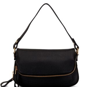 TOM FORD folded-design pebbled-leather shoulder bag