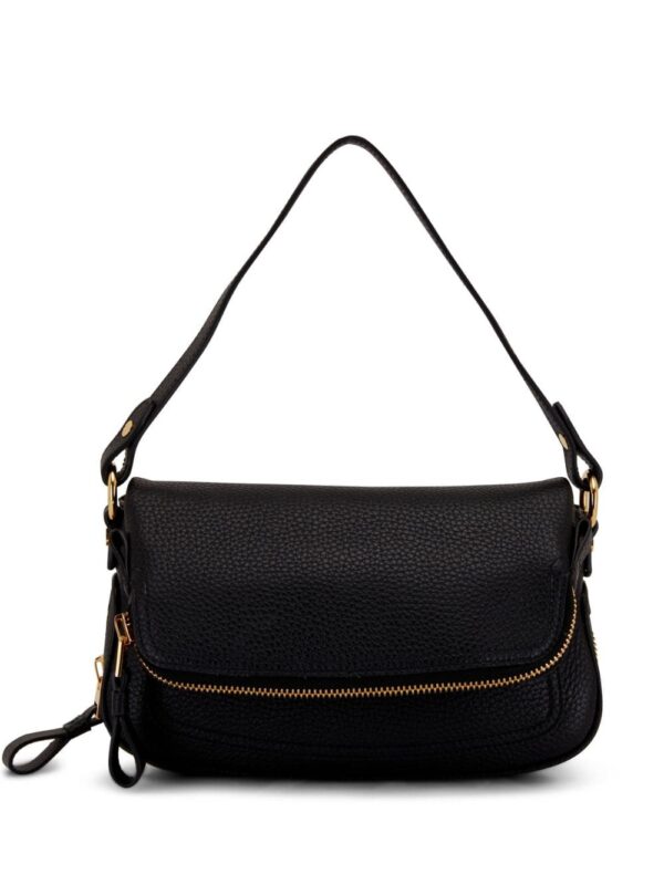 TOM FORD folded-design pebbled-leather shoulder bag